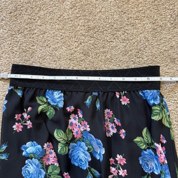 Lularoe Lucy floral print maxi skirt, black with blue and pink, size XS - Picture 6 of 7